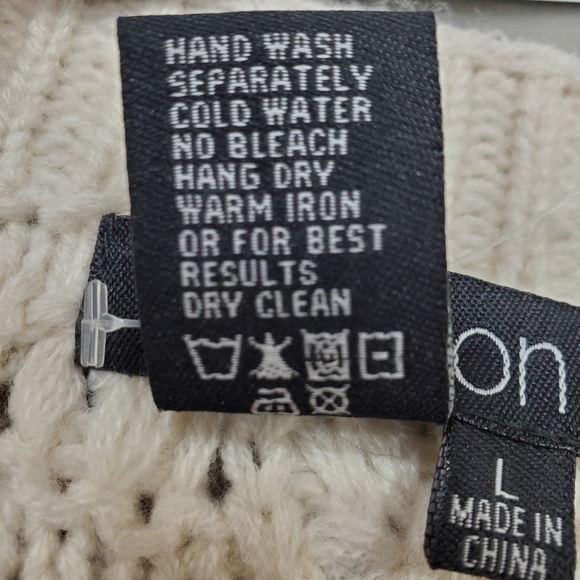 Papillon crop top women's sz large cream cable knit crochet cottagecore - Picture 6 of 7